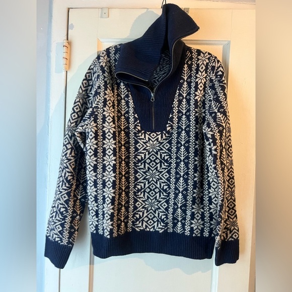 NWT J. Crew Fair Isle Lambswool Half-Zip Sweater S - Picture 5 of 10